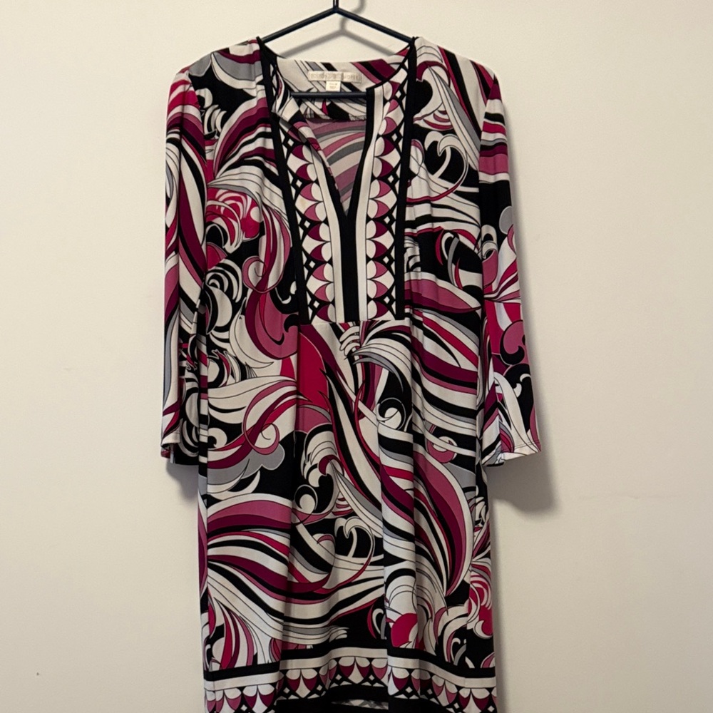 Boston Proper -M  Swirl Pattern Dress